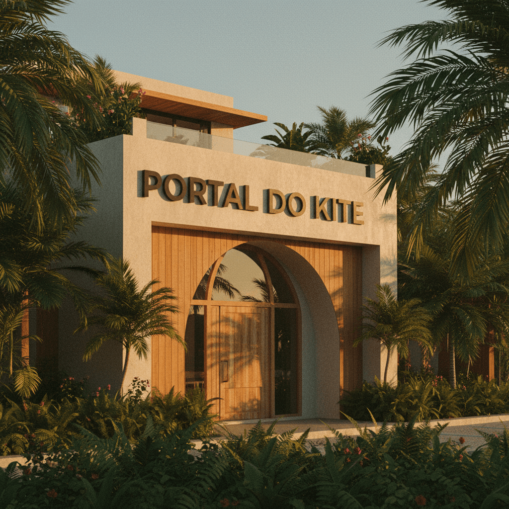 Portal do Kite's contemporary pousada building nestled in Barra Grande nature